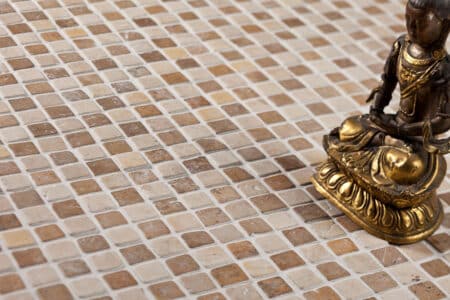 senapsgul-vit marmor mosaik 20x20mm