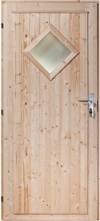 Ytterdörr Tall/Gran 10x21 - 94x207cm ('Diamond' fönster, vänster)