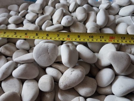 Dekorativa stenar / trädgårdsstenar vit strandstenar 30-50mm, 20kg