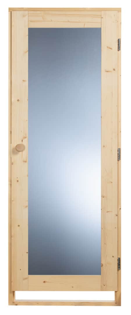 BASTUDÖRR, 8X20 HÖGER HÄNGNING GRÅTT HÄRDAT GLAS